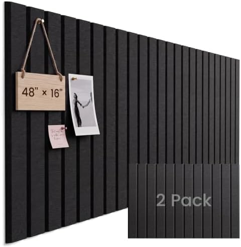 Felt Bulletin Board Cork Board Alternative 48" X 16" Black