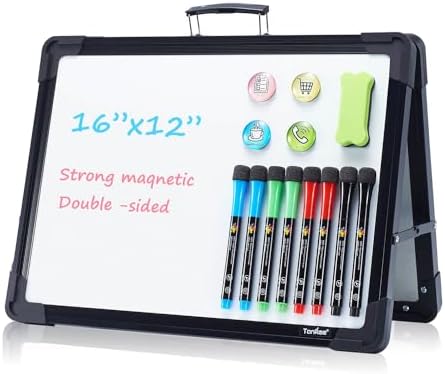 Tankee Dry Erase Board, 16x12 Inches Double Sided Magnetic Small Whiteboard