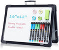 Tankee Dry Erase Board, 16x12 Inches Double Sided Magnetic Small Whiteboard