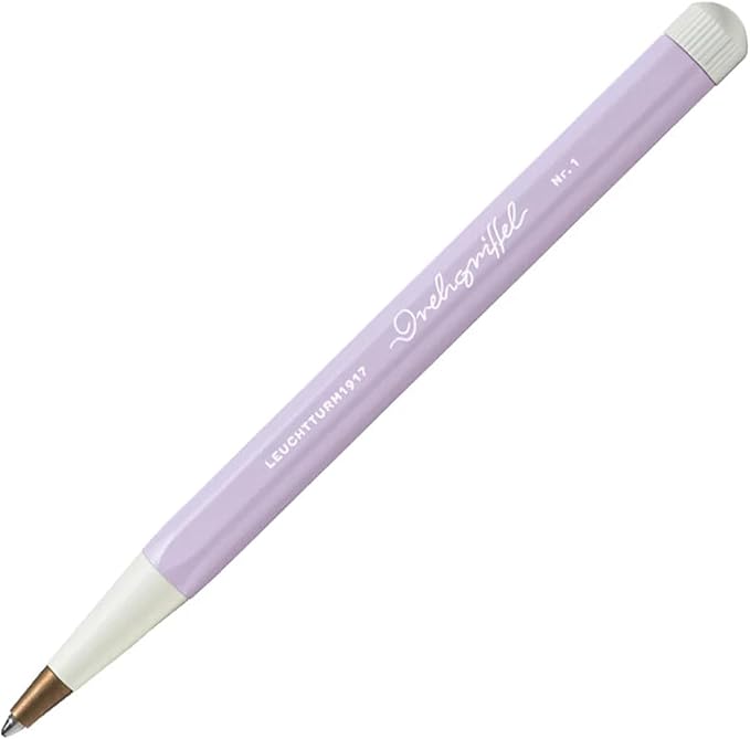 LEUCHTTURM1917 - Drehgriffel Writing Pen (Lilac) - Ballpoint Pen with Royal Blue Ink Included