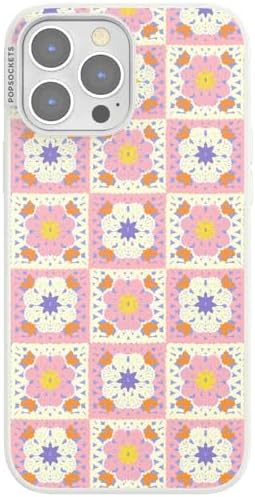 PopSockets iPhone 13 Pro Max Phone Case w/MagSafe- Desert Crochet | Magnetic, Wireless Charging, Camera & Drop Protection, Western, Boho, Aesthetic, iPad, Removable, Popper