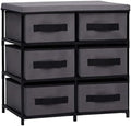 6-Drawer Storage Cabinet Organizer with Steel Frame and Fabric Drawers, Lightweight Minimalist Closet Dresser for Bedroom, Living Room, Hallway, Grey