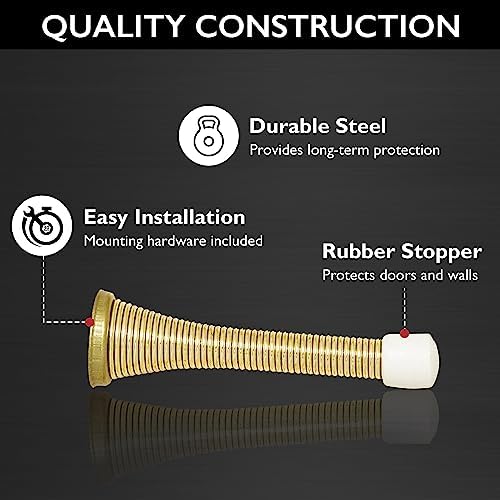 Design House Spring Doorstop, Polished Brass