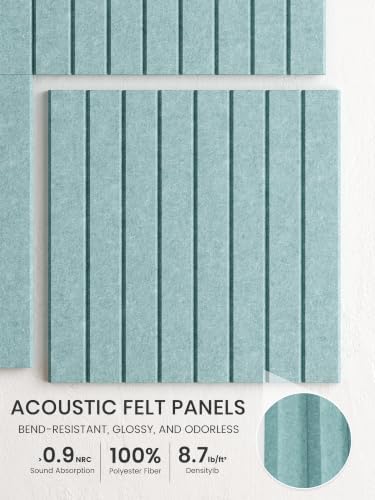 Bumusty 48"x 36" Large Felt Bulletin Board Tiles, Aqua Blue
