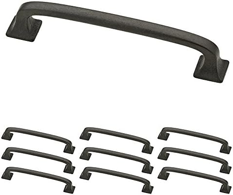 Franklin Brass (10-Pack) – Soft Iron Cabinet Handles, 4 Inch Hole Center, Pulls for Drawers, Kitchen Cabinet Door, Dressers | Lombard