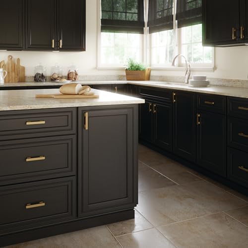 Franklin Brass 10 Pack Champagne Bronze Gold Cabinet Handles 3 inch (76mm) Kitchen Cabinet Handles and Drawer Pulls for Cupboards and Dressers | Tiered Foot