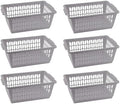 YBM HOME Plastic Perforated Storage Basket Bin Office Drawer, Shelf Desktop Countertop Tray Organizer 32-1188 (6, grey)