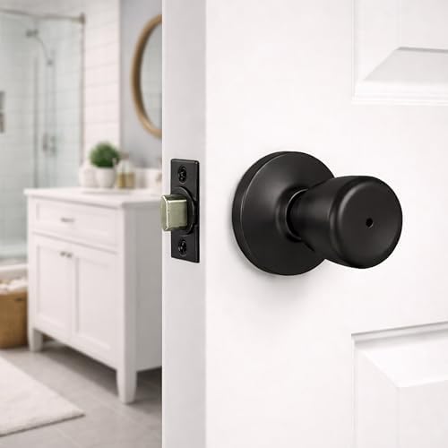 Design House Terrace Privacy Door Knob, Matte Black