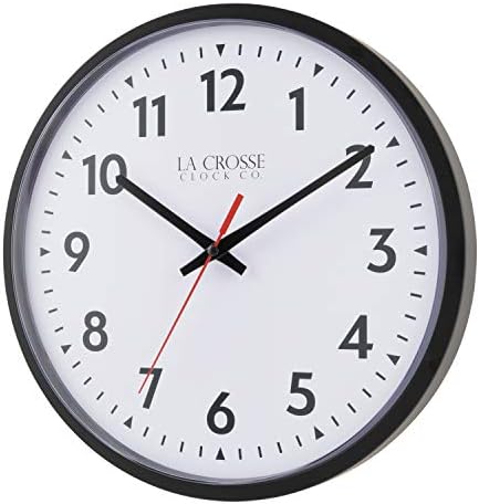 La Crosse Clock 404-2636-INT 13 Inch Info-Tech Commercial Silent Quartz Analog Wall Clock