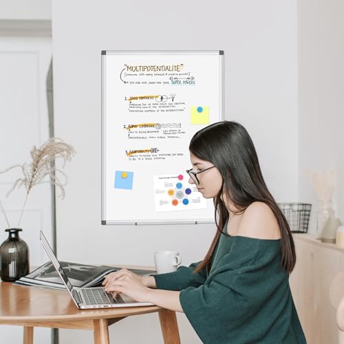 Double-Sided White Board Dry Erase Magnetic Whiteboard Wall 24x18, 4-Pack