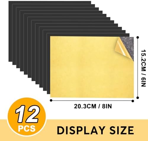 Towjug Adhesive Magnetic Sheets for Picture and Photo Magnets 6 x 8, 12 Pcs