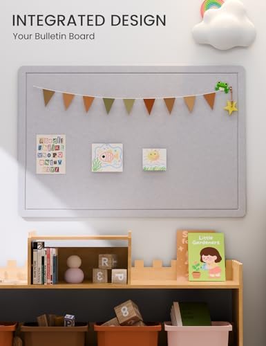 Fluxynara 35.4" x 23.6" Bulletin Board, Soft Gray