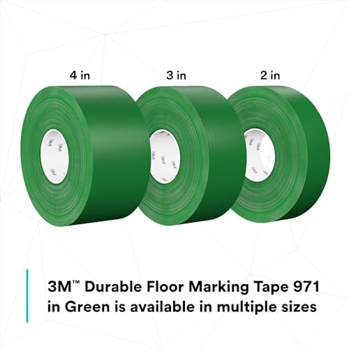 3M Durable Floor Marking Tape 971, Green, 4 in x 36 yd, 17 mil, 1 Roll