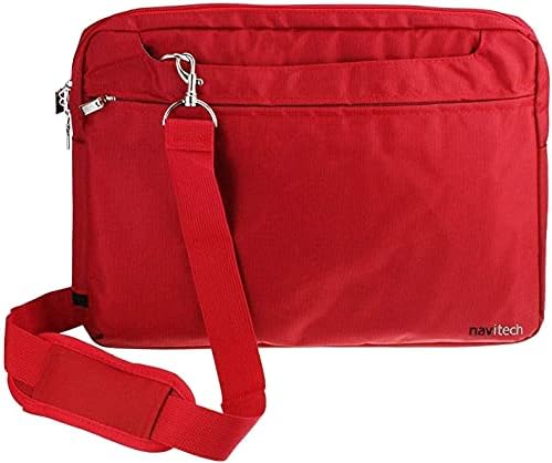 Navitech Red Sleek Premium Water Resistant Shock Absorbent Messenger Bag Compatible With LCD Writing Tablet, Richgv Digital Ewriter 10 Inch Electronic Graphics Tablet