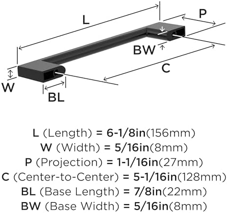 Amerock 25 Pack 5-1/16" Cityscape Matte Black Drawer Pull
