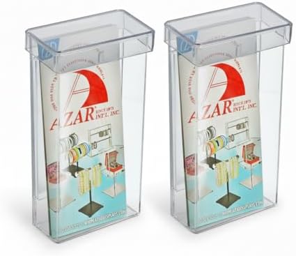 Azar Displays 252962 Outdoor Adhesive Wall Mount Trifold Brochure Holder with Clear Lid for 4"W x 9"H Literature, (2-Pack)
