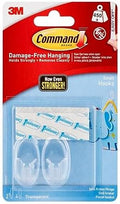 Command Small Hooks, Clear, 2-Hook, 6-Pack