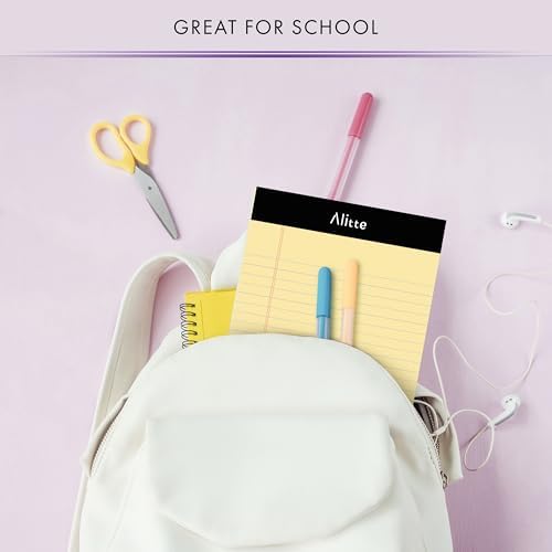 Alitte 5x8 Small Notebooks – 12 Pack Narrow Ruled, Multicolor Perforated Note Pads with 50 Sheets Per Notepad, (No Ink Bleeding) Ideal Legal Pads for Writing, Note Taking, Home, Office, School