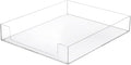 BTSKY 1 Pack Multipurpose A4 File Tray Clear Acrylic Desk Tray Organizer Elegant Letter Size Desk Documents Trays Magazine Files Storage Basket Organizer Bin for Office Cosmetics Bathroom