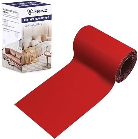 Besezx Leather Repair Patch Tape Kit, Self Adhesive Leather Repair for Furniture, Couch, Sofa, Car Seats,Office Chair,Vinyl Repair Kit.3.1inx60in