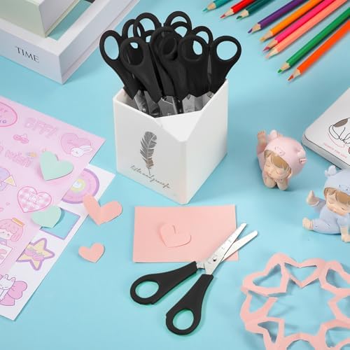 Honoson 150 Pack Student Scissors Bulk with Ruler Blade,Black