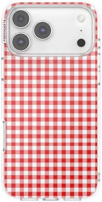PopSockets iPhone 17 Pro Max Phone Case with MagSafe- Red Gingham