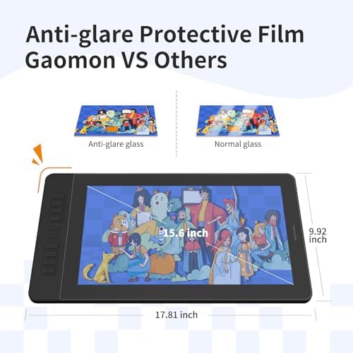 GAOMON PD1561 Drawing Tablet with Screen, Tilt Support & 10 Keys, 15.6"