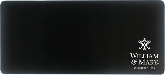 College of William & Mary Classic Cloth Desk Mat, Durable Office Supplies, Non-Slip Base, Responsive Desk Pad with Smooth Cloth Surface, Black