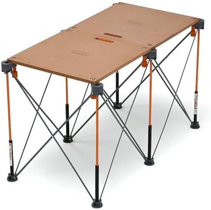 BORA Centipede Folding Table Top for Bora Centipede Work Stand Saw Horses - 24 Inch x 48 Inch - Includes Wood Top + 6 Quick-Twist Locks for a Portable, Quick Setup Work Table or Workbench, CT22N Brown