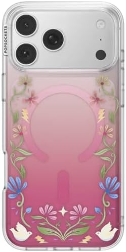 PopSockets iPhone 17 Pro Max Phone Case with MagSafe, Wireless Charging Compatible, Disney - Boho Wildflowers Maroon