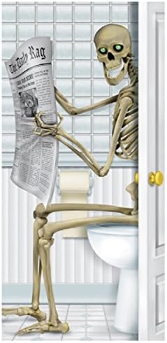 Skeleton Restroom Door Cover Party Accessory (1 Count) (1/Pkg)