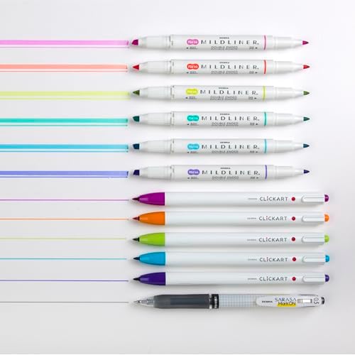 Zebra Pen Notetaking Set, MILDLINER, CLiCKART & SARASA, Assorted, 12-Pack