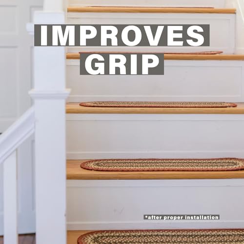 Homespice Chester Jute Braided Stair Treads, Oval 8x28 Set of 13