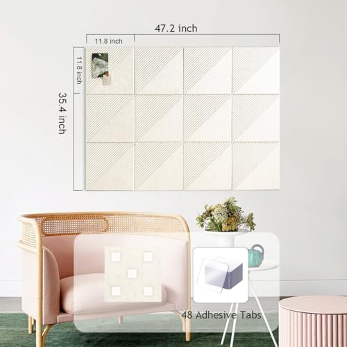 48" x 36" Large Cork Board Alternative&Felt Bulletin Board, Oatmeal