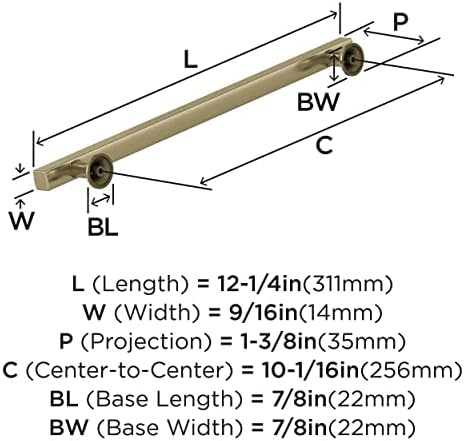 Amerock 10-1/16" Everett Golden Champagne Drawer Pull