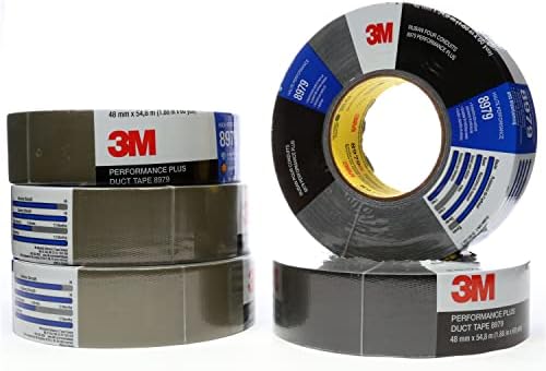 3M Performance Plus 8979 Duct Tape Heavy Duty, Black, 29 in x 60 yds, 12.1 mil, 6 Month Clean Removal, Resists UV and Weather for up to 12 Months, Tears Cleanly, Curl-Resistant, 1 Roll