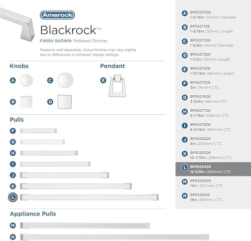 Amerock 12-5/8" Blackrock Polished Chrome Drawer Pull