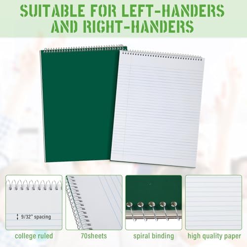 Resurhang 6 Pack Office Steno Pads, Vivid Color, Classic Style