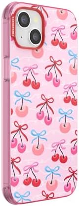 PopSockets iPhone 14 Plus Case with MagSafe, Phone Case for iPhone 14 Plus, Grip Sold Separately, Wireless Charging Compatible - Cherry Bows