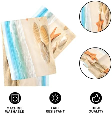 ALAZA Double-Sided Summer Beach Seashells Table Runner 18x72 Inches Long,Table Cloth Runner for Wedding Birthday Party Kitchen Dining Home Everyday Decor