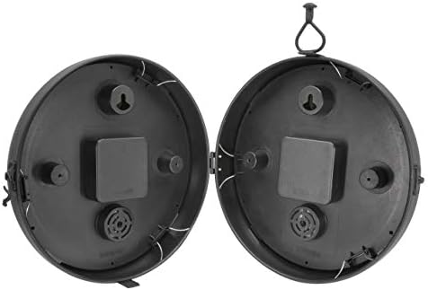 AcuRite 9-Inch Indoor/Outdoor Double-Sided Hanging Clock with 360-Degree Spin Functionality, Iron Metal Frame, Glass Lens, Quartz Crystal Movement, Weatherproof and Premium Thermometer (75140M),Black