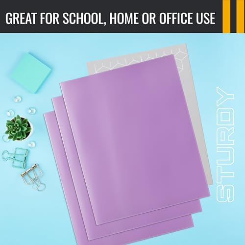 Better Office Products 2 Pocket Glossy Laminated Lavender Paper Folders, Box of 25, Letter Size, Lavender Light Purple Paper Portfolios, 25 Pack