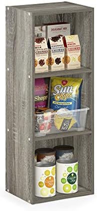 Furinno Pasir 3-Tier No Tool Assembly Open Shelf Bookcase, French Oak