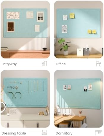 Fluxynara 35.4" x 23.6" Bulletin Board, Aqua Blue