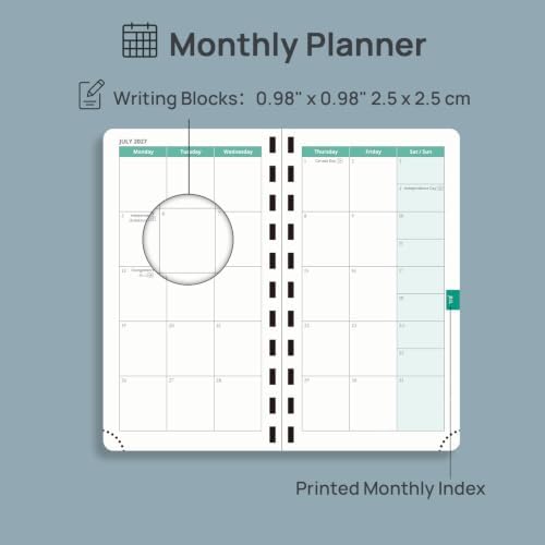 POPRUN 2027 Pocket Planner (Slim 3.5'' x 6.5'') Weekly and Monthly Calendar