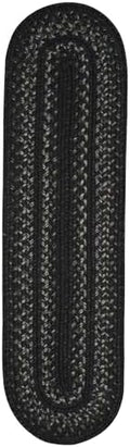 Homespice Jet Black Jute Braided Table Runner, Oval 8x28 Set of 2