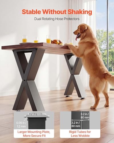 VEVOR Table Legs, 29.5" H x 23.6" W Steel Furniture Legs, Modular Design, Easy Assembly, 2204 lbs Max Load Heavy Duty, for Home Office Desk, Coffee Dinner Bar Tables, Workbench,2 PCS, X Frame, Black
