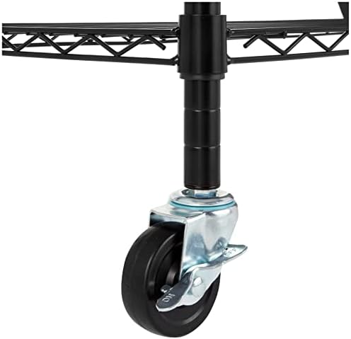 Amazon Basics 5-Shelf Heavy Duty Garage Shelving Storage Rack with 4" Wheel Casters, Adjustable Metal Wire Organizer, 300 lbs Per Shelf, 30" x 14" x 64.75", Black