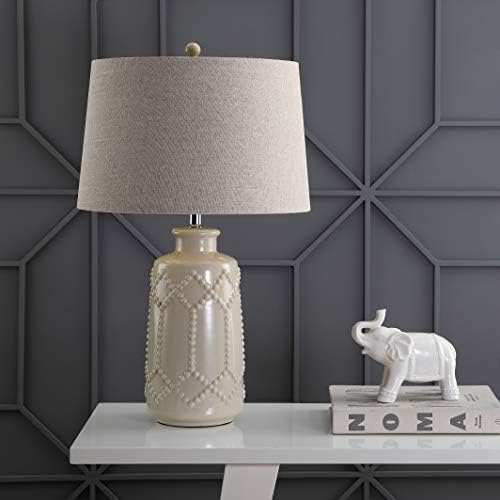 JONATHAN Y Alice Textured Ceramic Table Lamp 26", Cream
