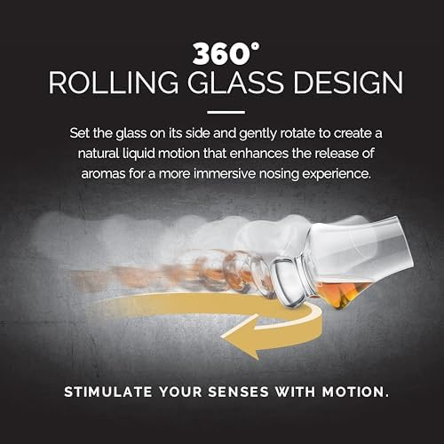 Final Touch Whiskey Tasting Glasses, Lead-Free Crystal Snifters, Set of 2